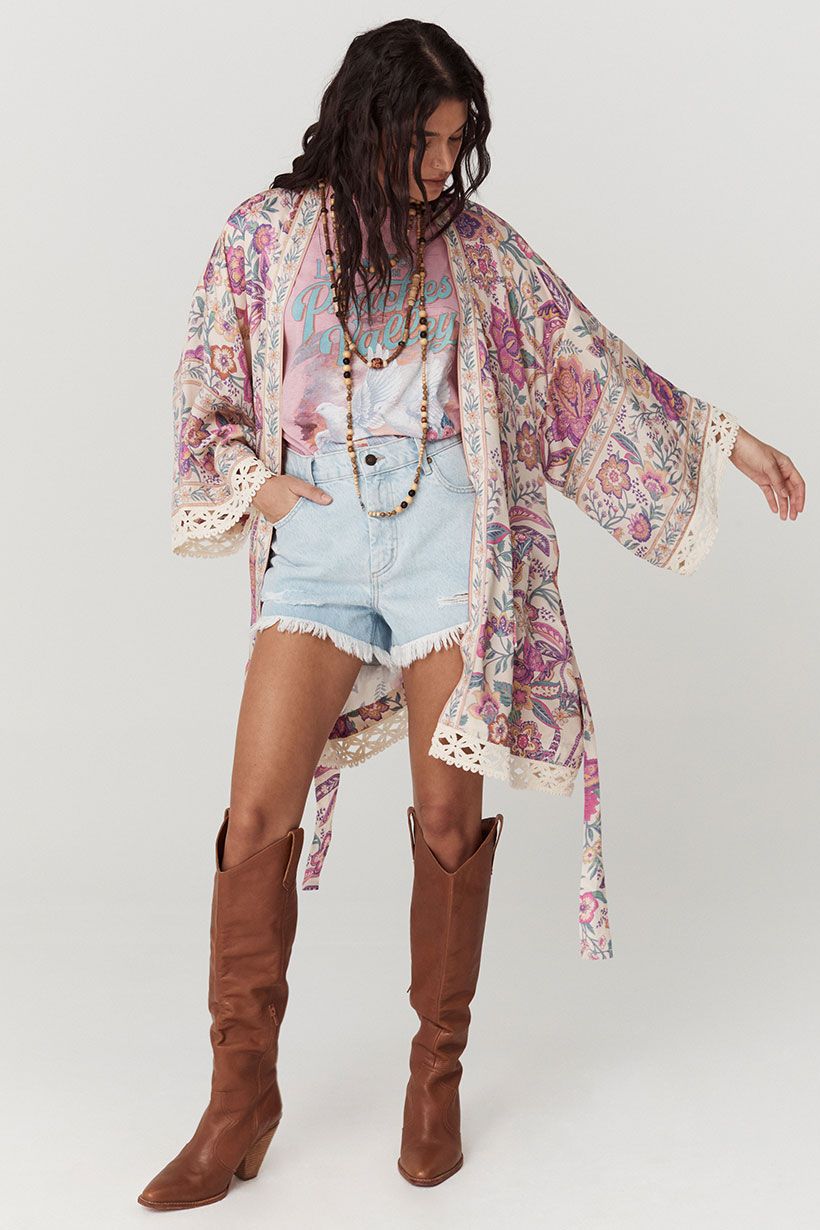 spell - mojave lily short robe - opal