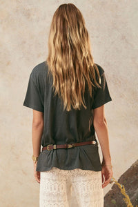 spell - elysian biker tee - charcoal