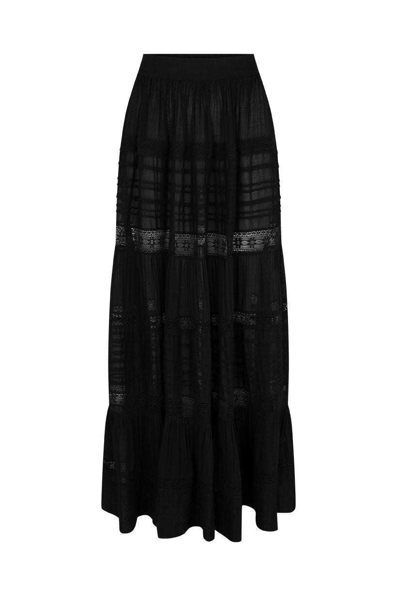 spell - teodora maxi skirt - black