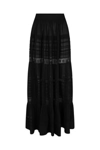 spell - teodora maxi skirt - black