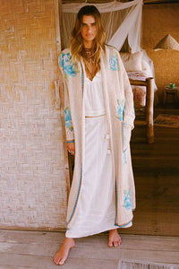 spell - coastal granny maxi cardigan - cornflower