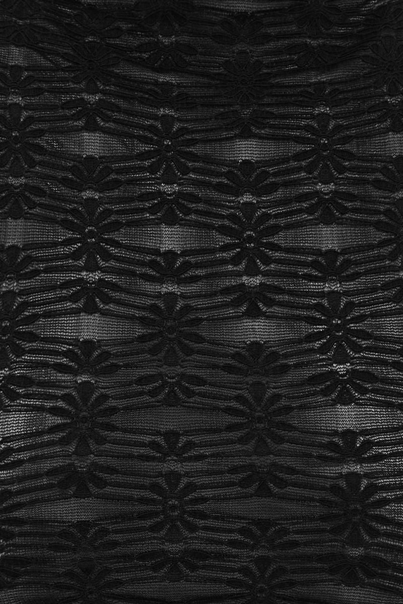 rowie the label - galo flower lace mini dress - noir