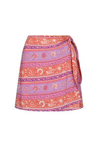 spell - sunshine bandit wrap mini skirt - cayenne