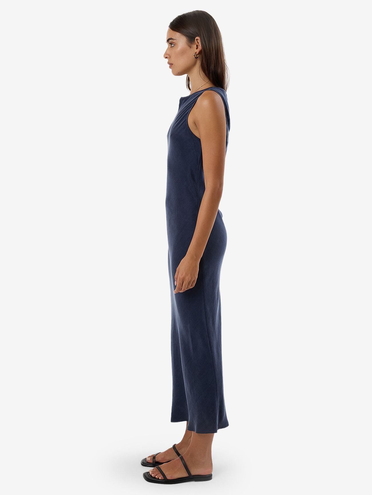 thrills -indigo slip dress - oxford blue