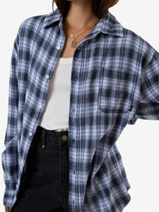 thrills -friendly service flannel shirt - iceberg