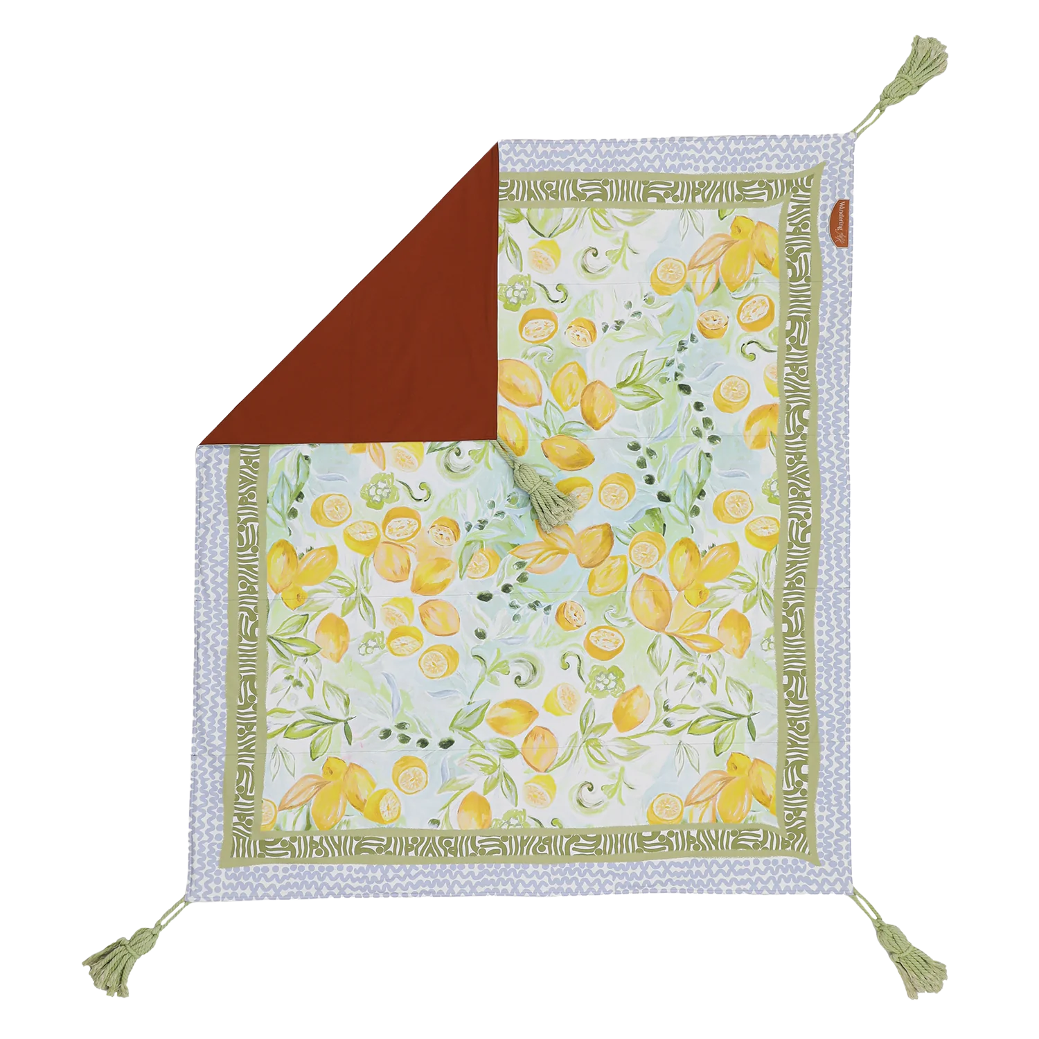 wandering folk - le lemon picnic rug - olive