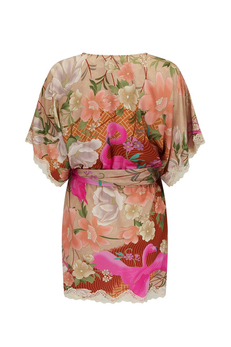 spell - floridian lace mini dress - coral