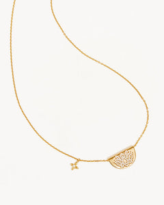 by charlotte - live in light lotus necklace - gold