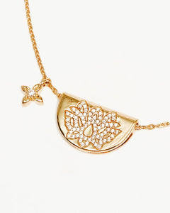 by charlotte - live in light lotus necklace - gold