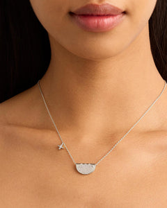 by charlotte - live in light lotus necklace - silver