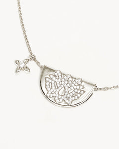 by charlotte - live in light lotus necklace - silver