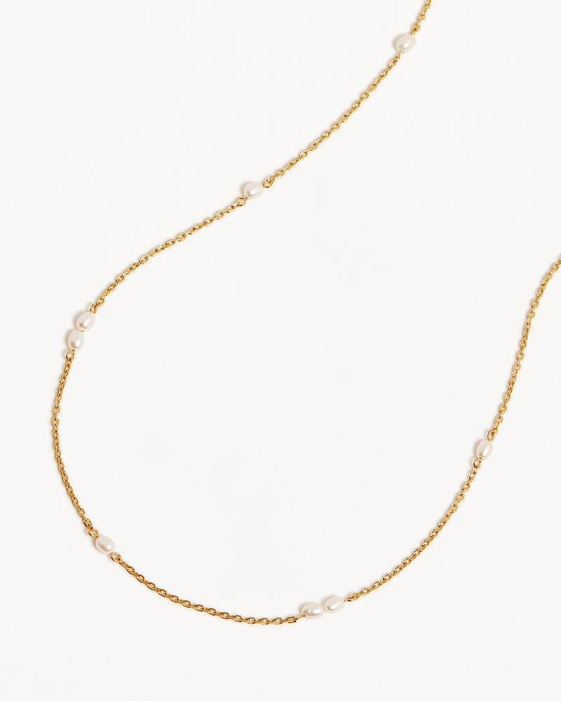 by charlotte - serene dreams pearl choker - gold