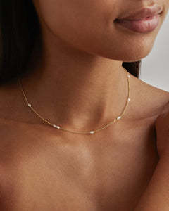 by charlotte - serene dreams pearl choker - gold