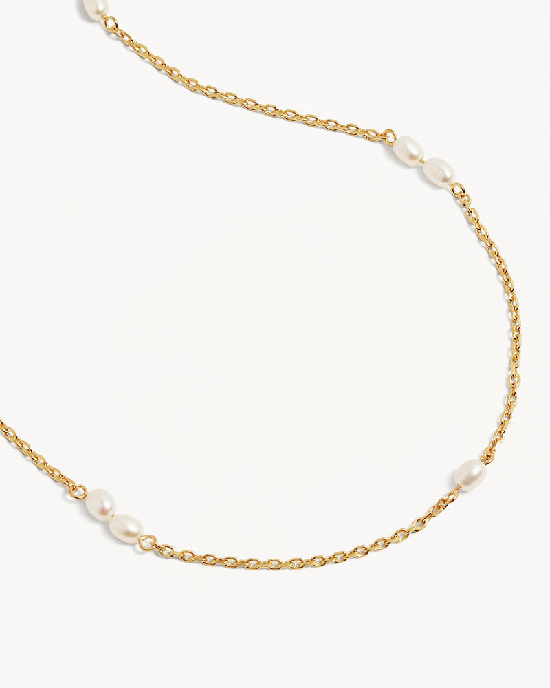 by charlotte - serene dreams pearl choker - gold