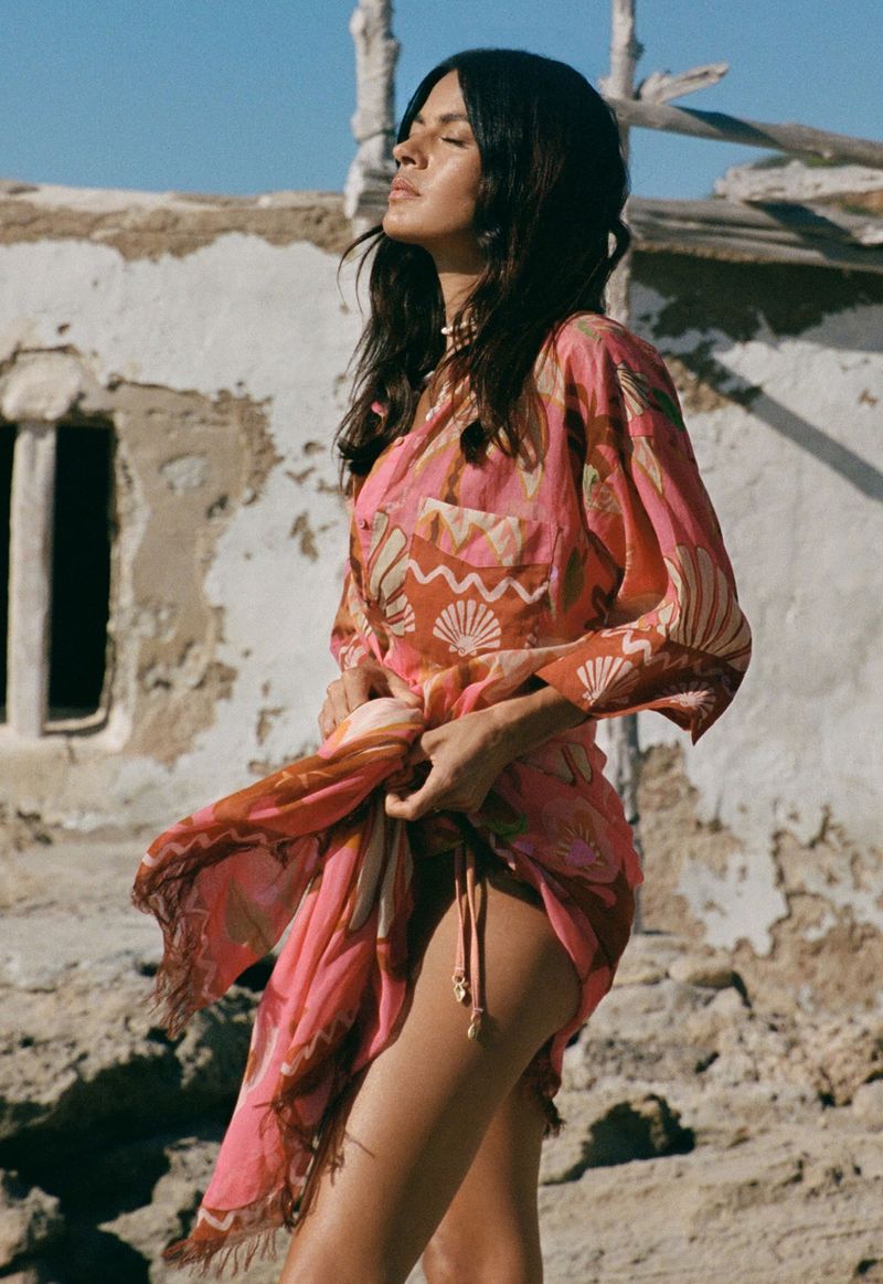 spell - oceana travel scarf - coral