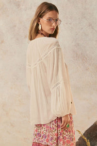spell - teodora blouse - white smoke