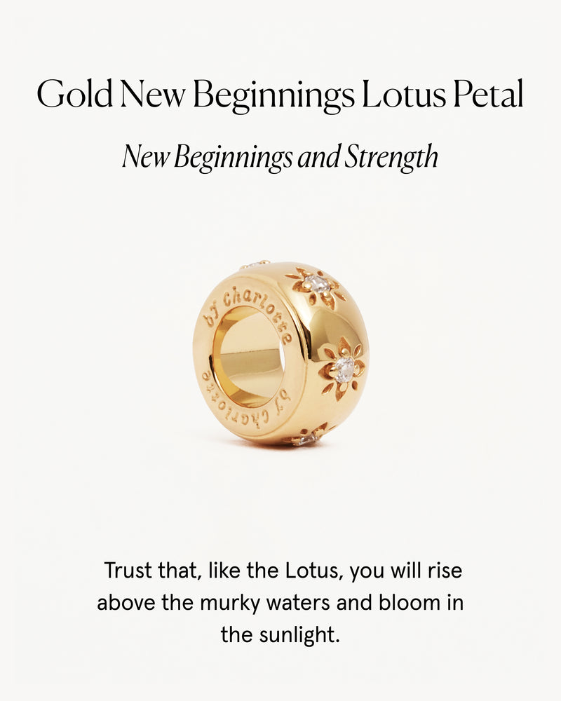 by charlotte - new beginnings lotus petal charm - gold