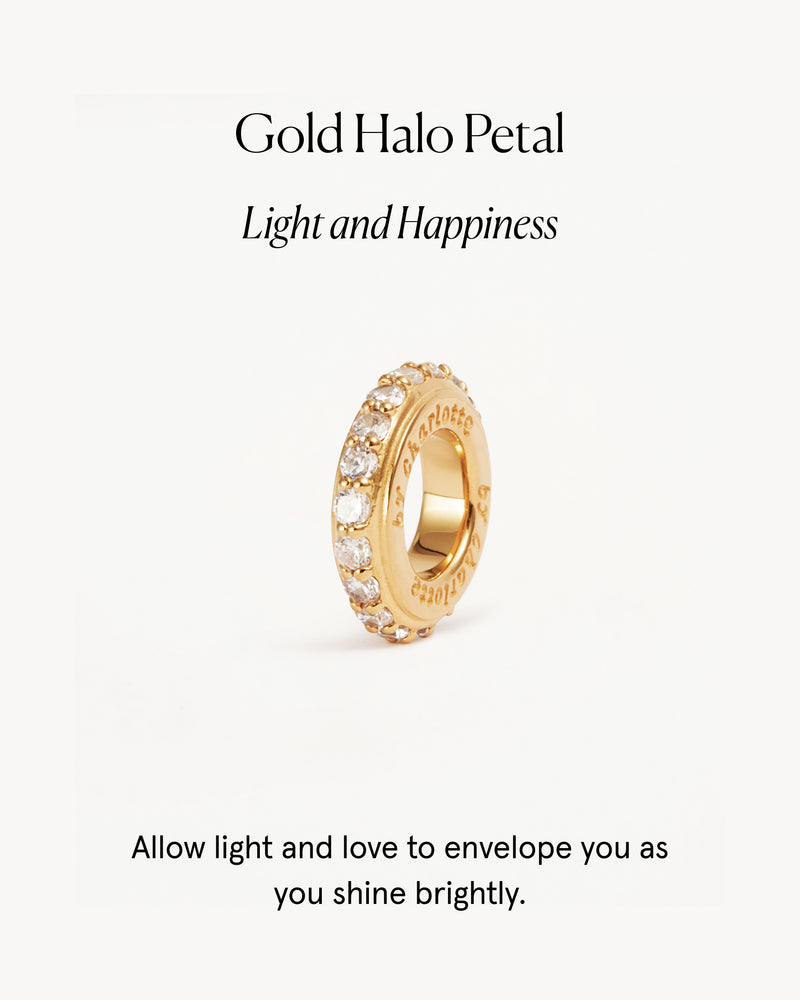 by charlotte - halo petal charm - gold