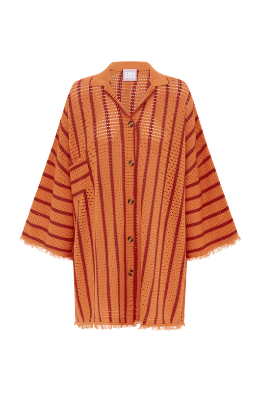 ciao ciao - ombak open knit button down