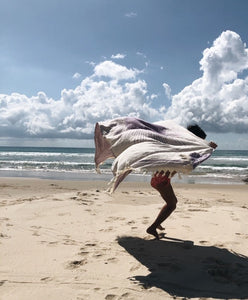 salty shadows - turkish towel - sun - purple