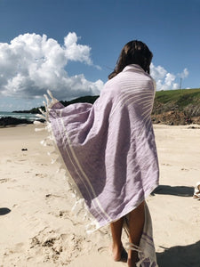 salty shadows - turkish towel - sun - purple