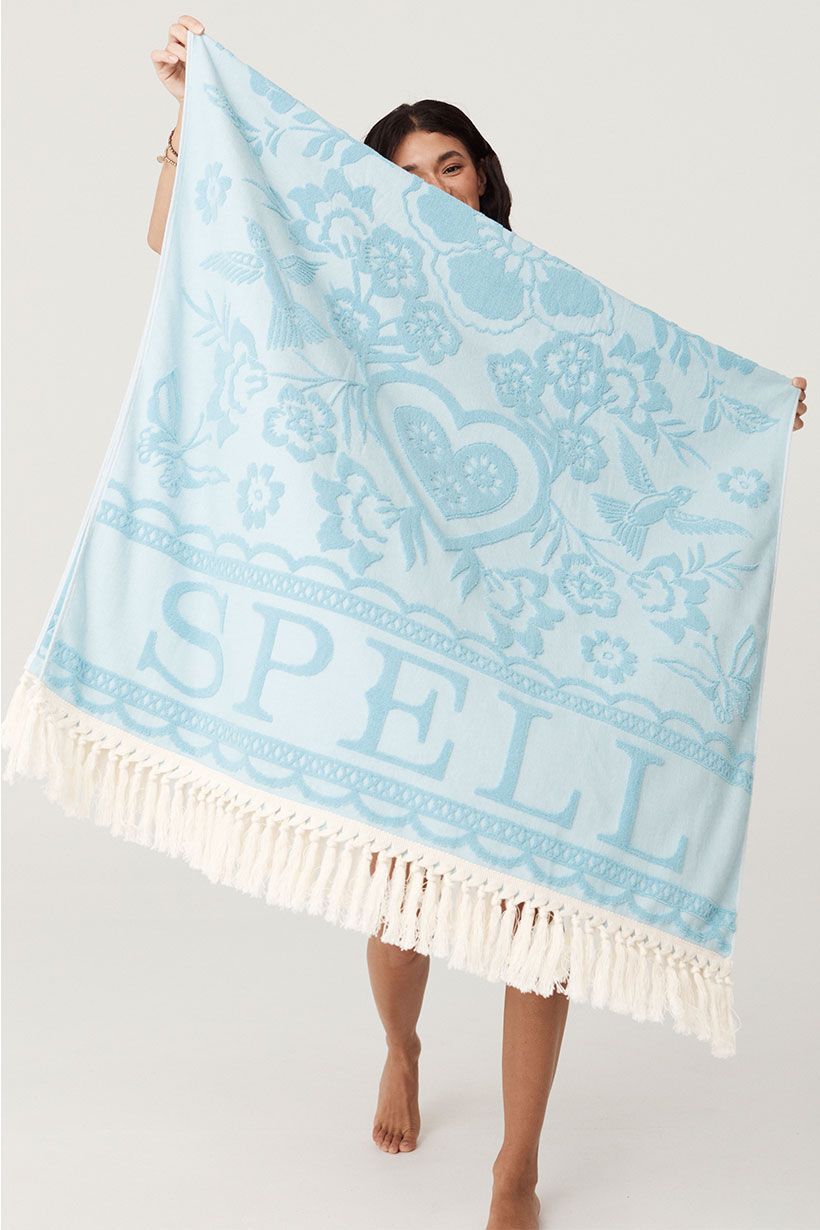 spell - love note towel - sky