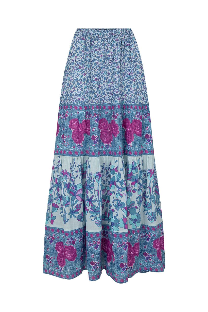 spell - love jetty maxi skirt - blue nirvana