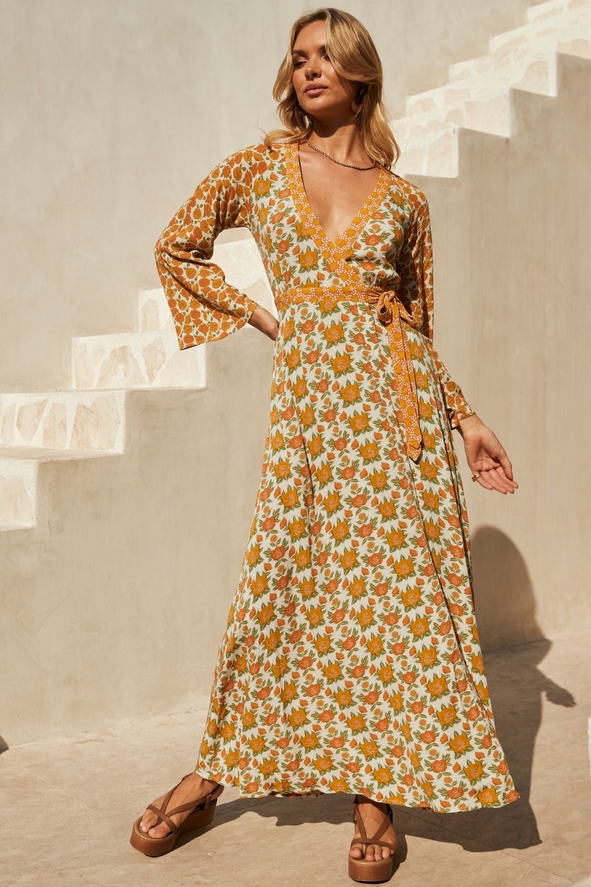 nine lives bazaar - talulah maxi dress - butterscotch