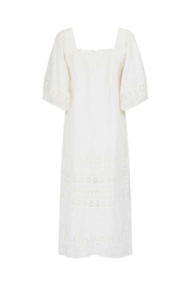 spell - maiden lace midi dress - antique white
