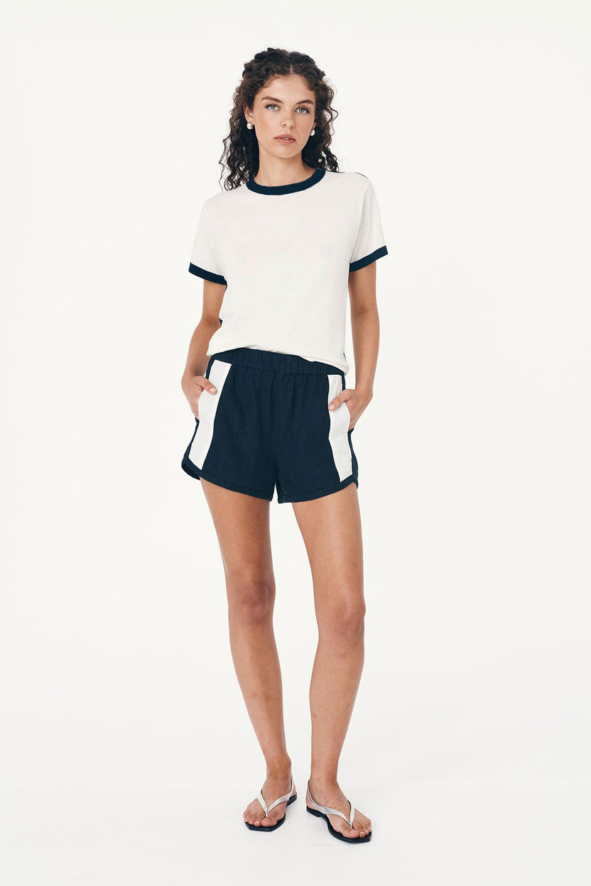 rowie the label - simone linen shorts - ink