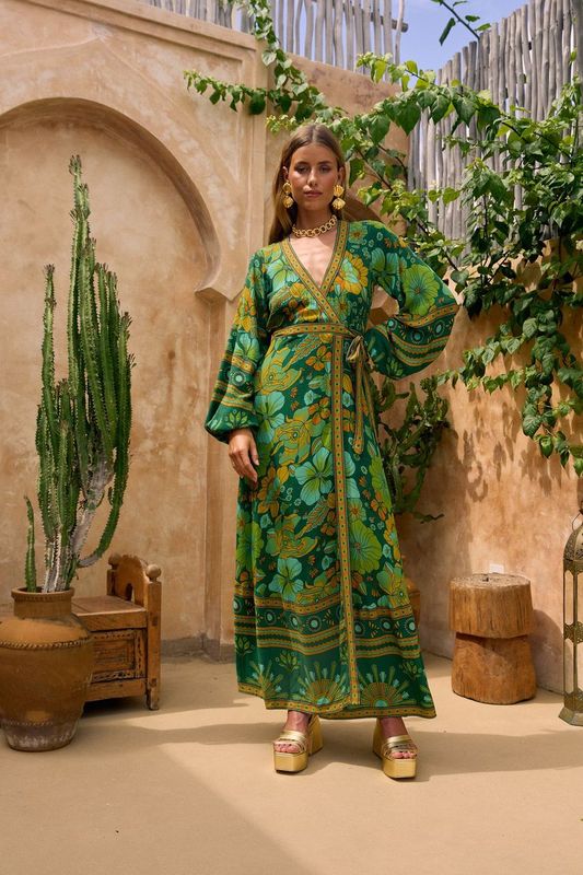 nine lives bazaar - allure maxi dress - emerald