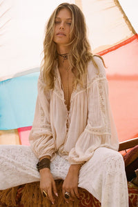 spell - teodora blouse - white smoke