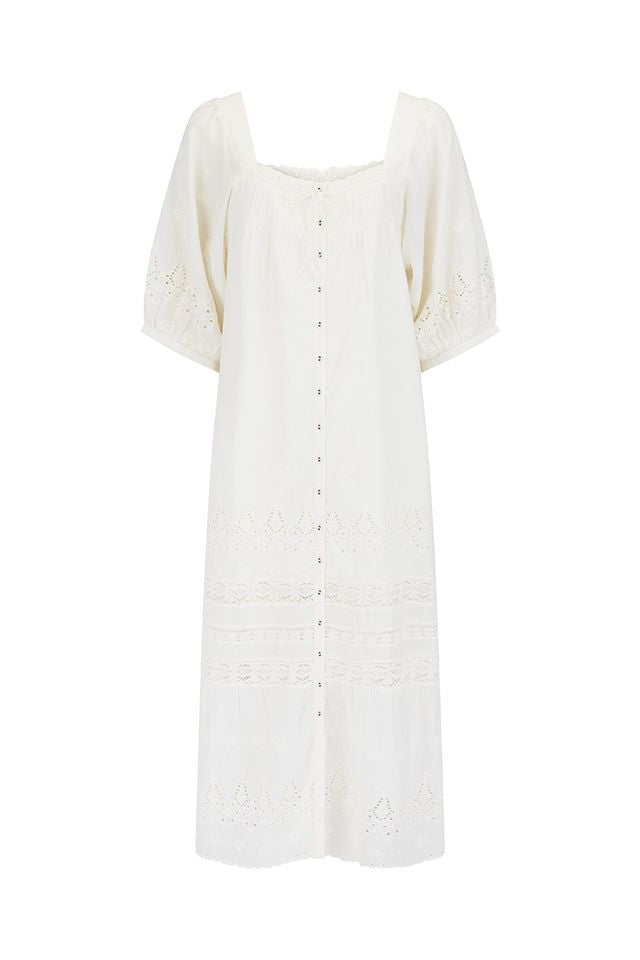 spell - maiden lace midi dress - antique white