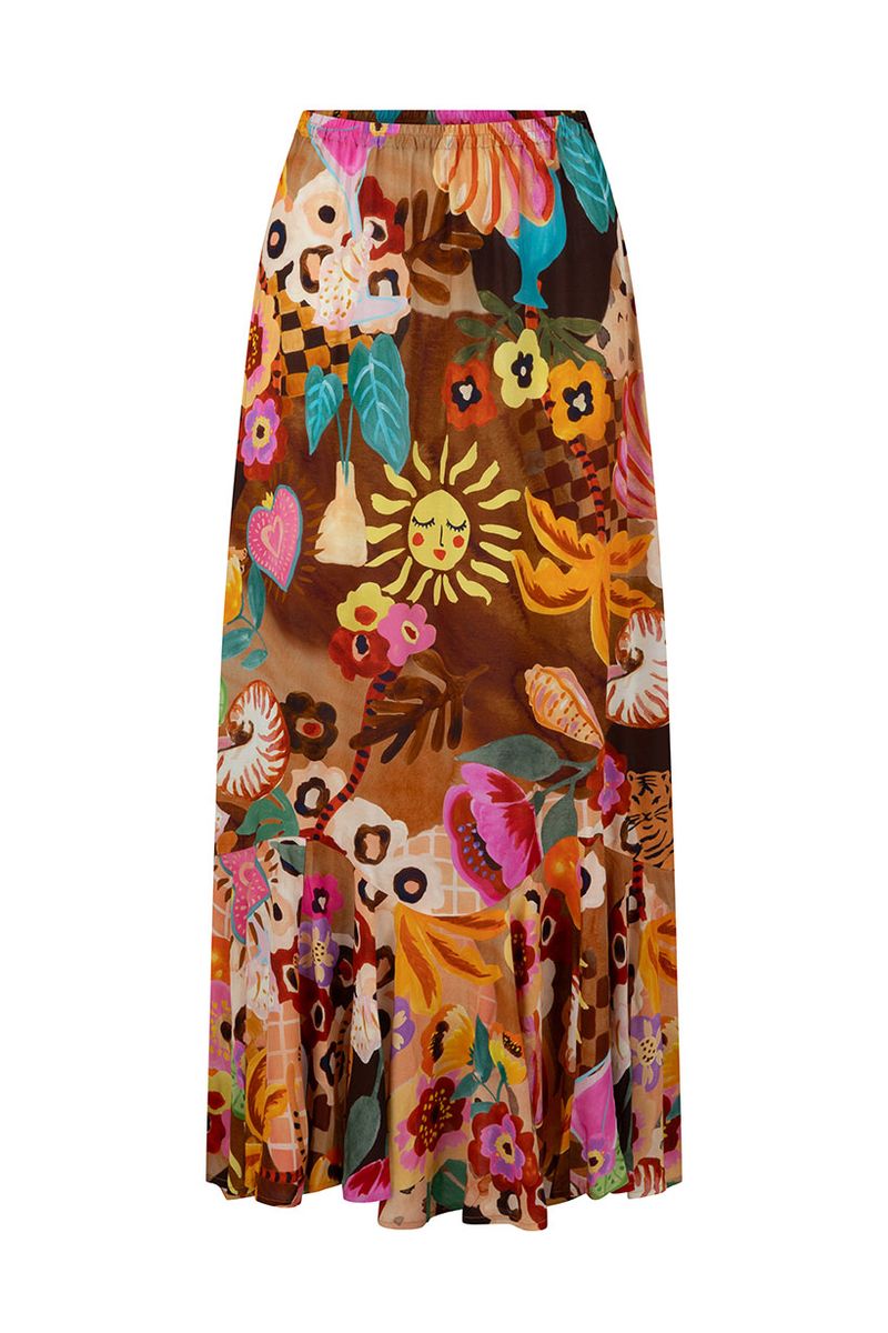 spell - birth of venus maxi skirt - caramel