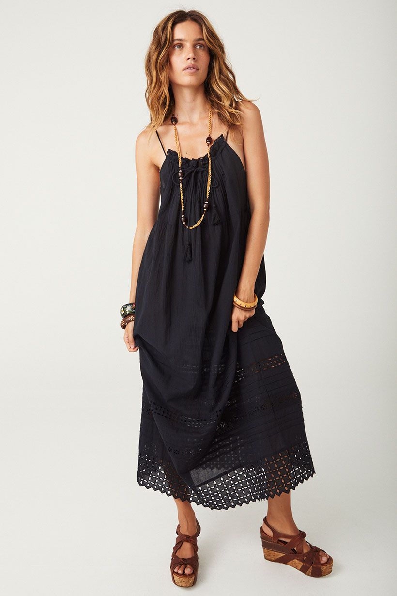 spell - love in the afternoon lace maxi dress - midnight rose