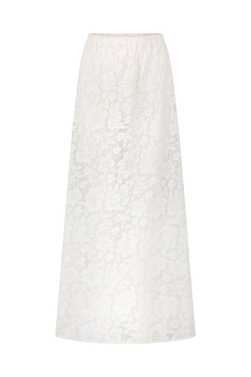 spell - free love lace bias skirt - vintage cream