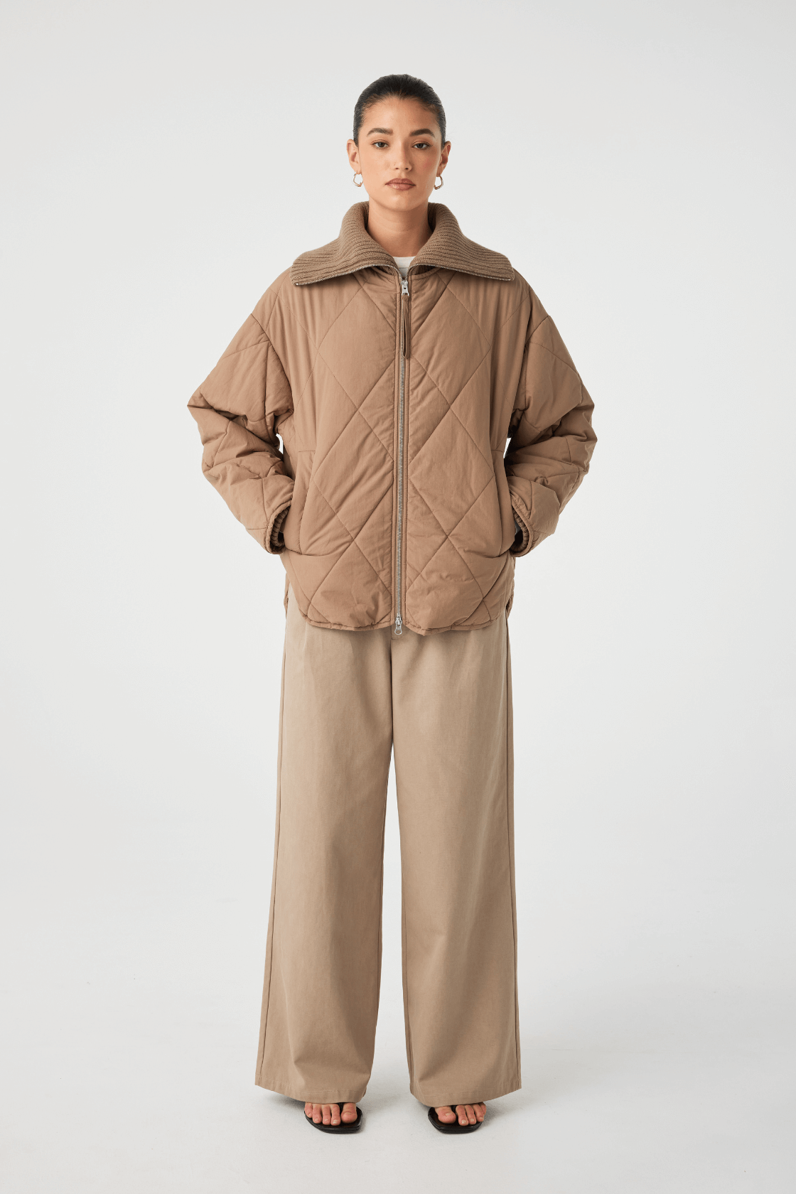 arcaa movement - reece quilted jacket - taupe