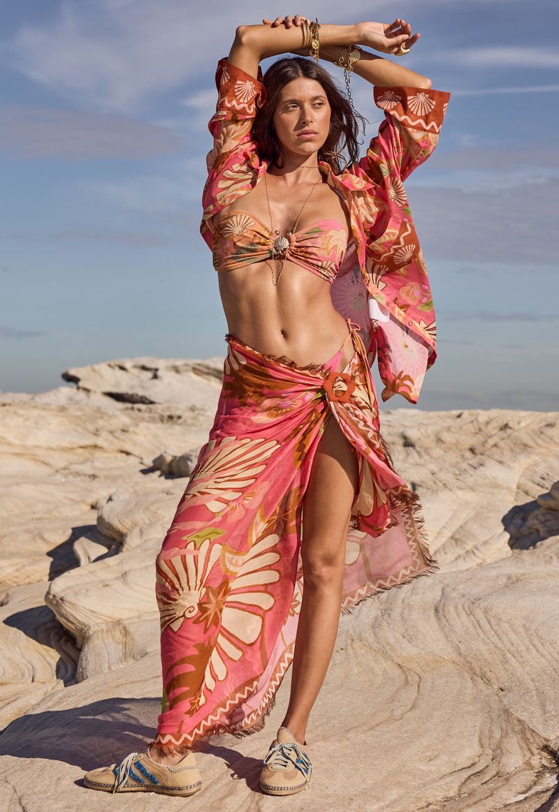 spell - oceana travel scarf - coral