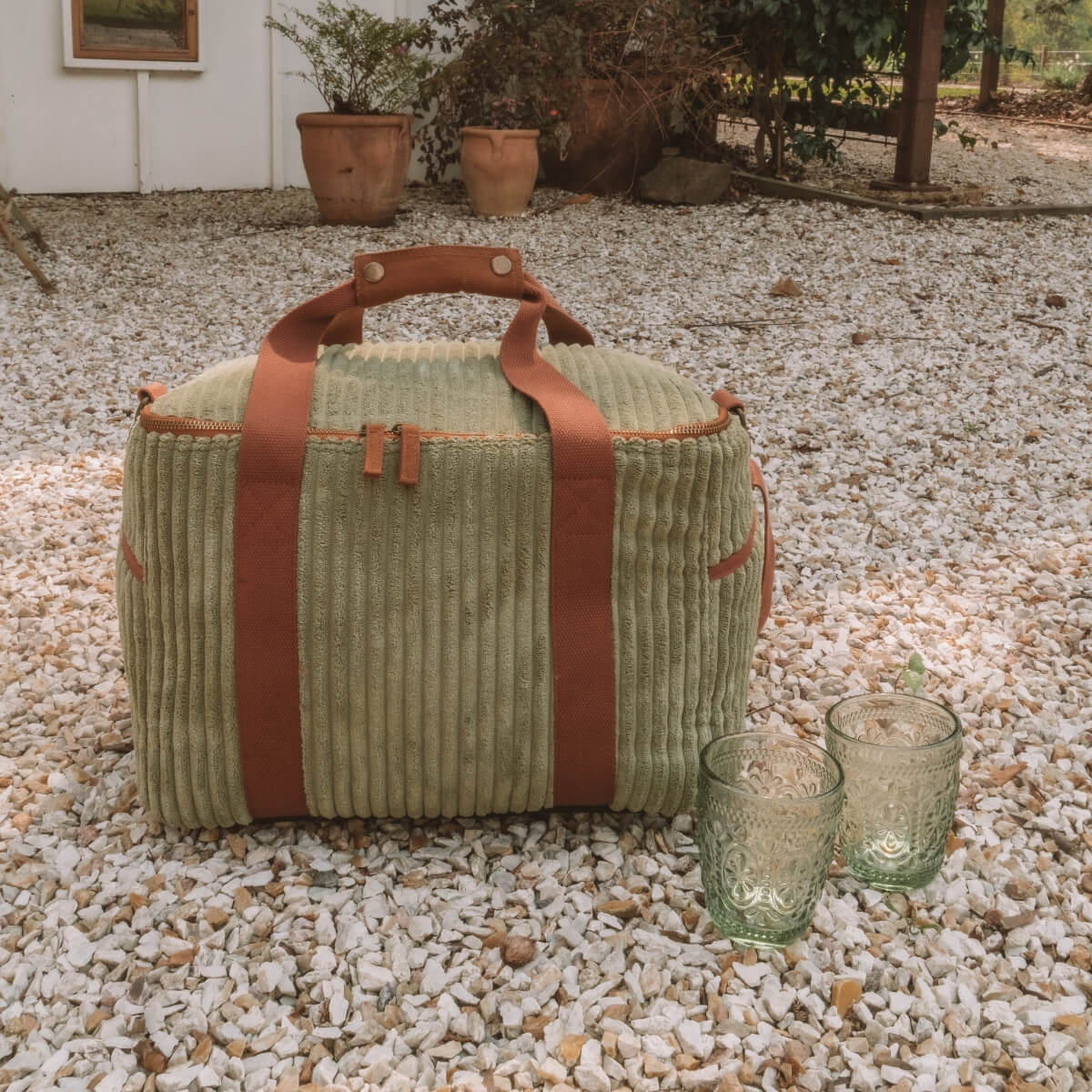 wandering folk - cord cooler bag - cactus