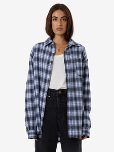 thrills -friendly service flannel shirt - iceberg