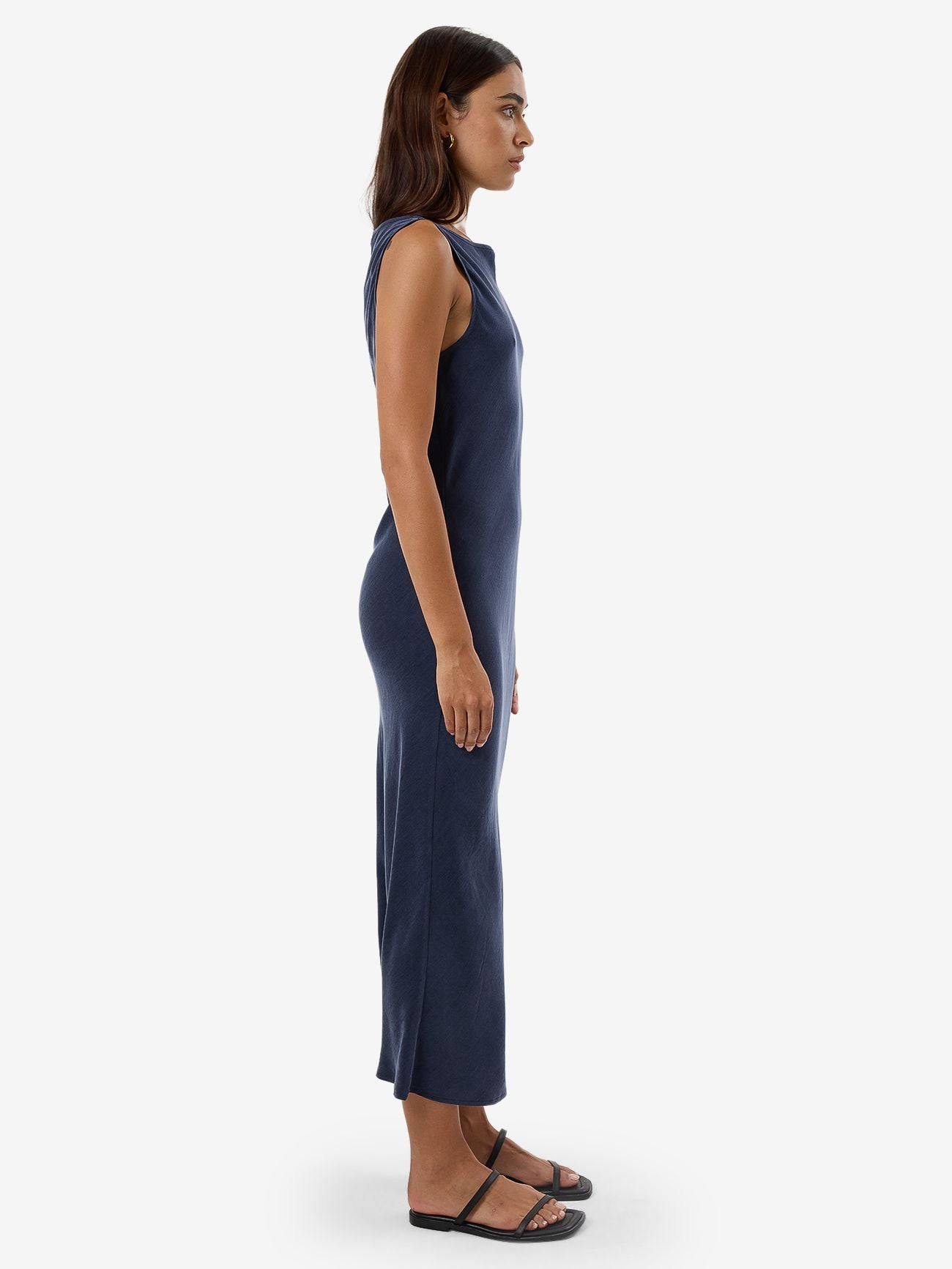 thrills -indigo slip dress - oxford blue