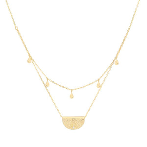 by charlotte - gold blessed lotus necklace