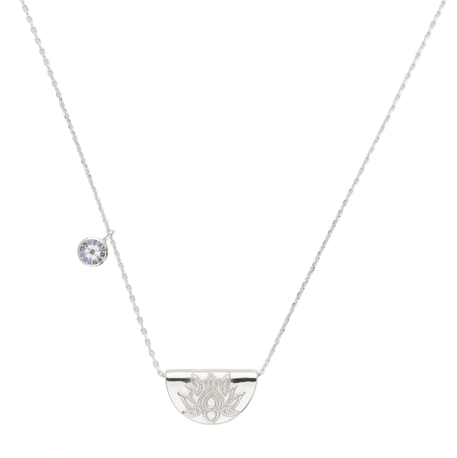 by charlotte - lucky lotus necklace - silver