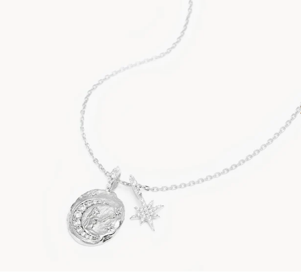 by charlotte - believe small necklace - silver