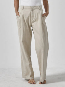 thrills - ivy mid rise pleated pants - parchment