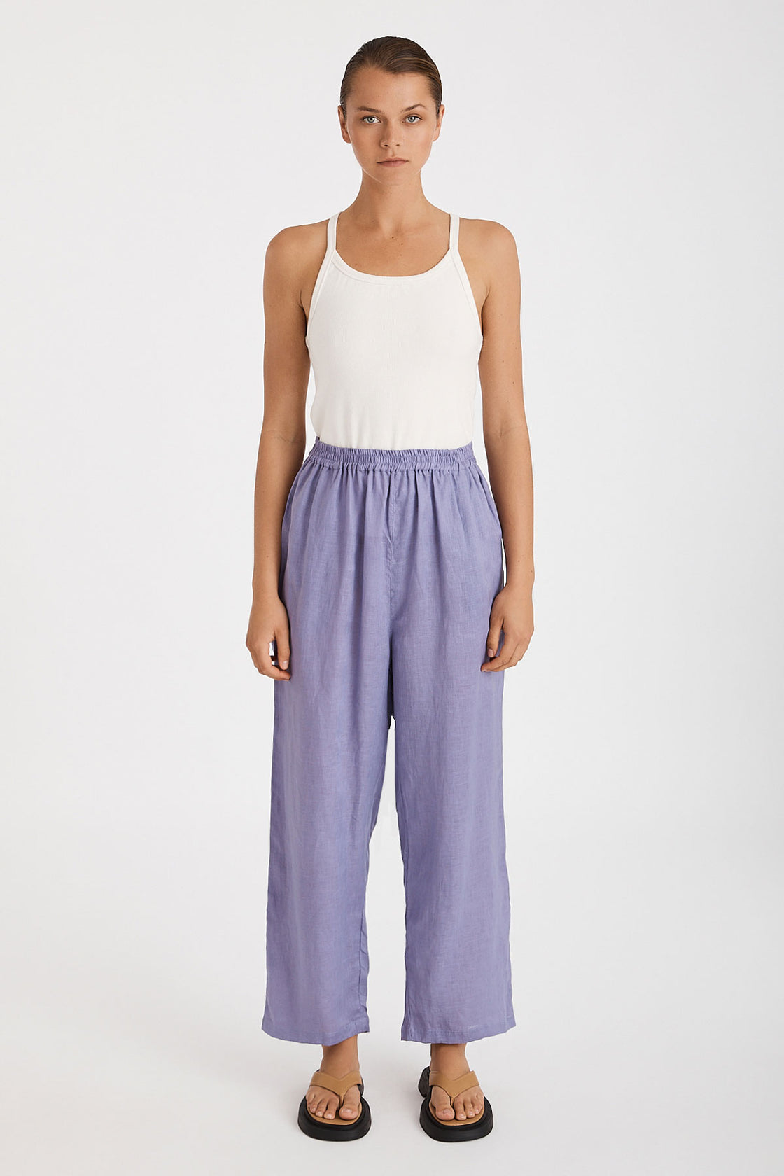 zulu and zephyr - lilac linen pant - lilac