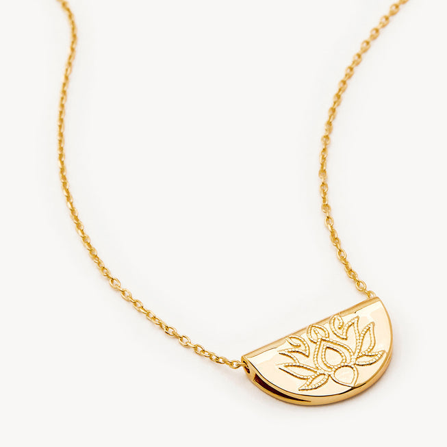 by charlotte - lotus short necklace - gold
