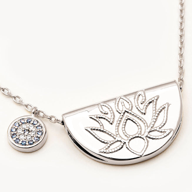by charlotte - lucky lotus necklace - silver