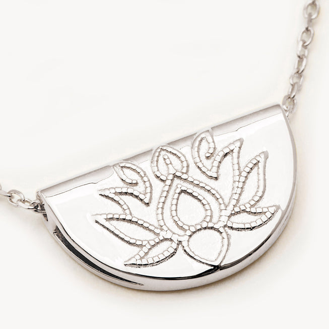 by charlotte - lotus short necklace - silver